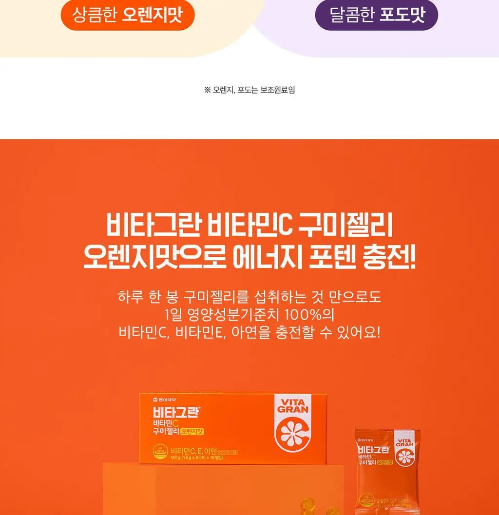 [동아제약] 비타그란 비타민C 구미젤리 오렌지맛 15개입 (15일분) 상세페이지 8